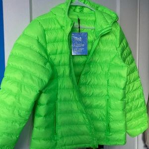 TNA the little puff aritzia neon green NWT